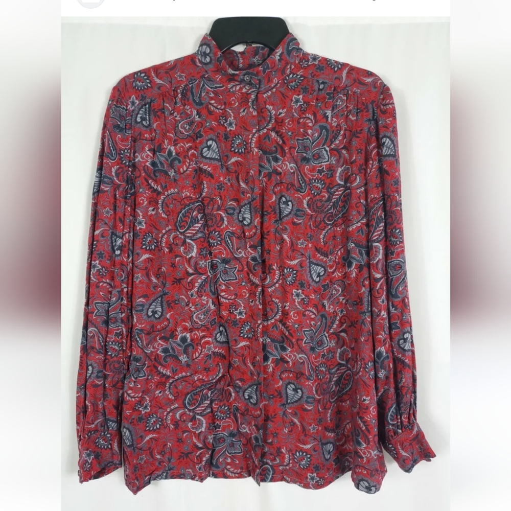 Country sophisticates by Pendleton women's long sleeve vintage blouse size 12